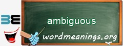 WordMeaning blackboard for ambiguous